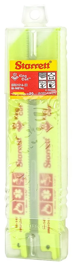 Lâmina de Serra Sabre King Cut Dentição 10-14 com 20 Lâminas 203x19x1,30mm - BR81014-20