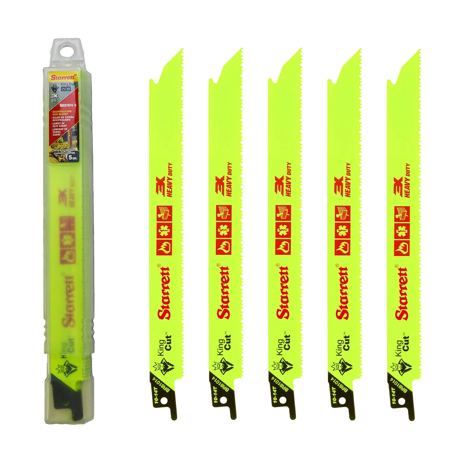 Lâmina de Serra Sabre King Cut Dentição 10-14 com 5 Lâminas 203x19x1,30mm - BR81014-5