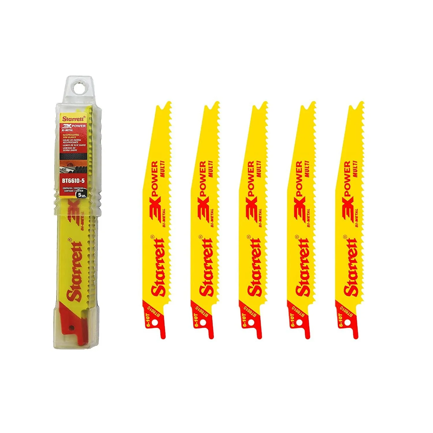 Lâmina de Serra Sabre Bi-Metal - 152mm / 6" com Dentição de 6 – 10 – 5 Unidades – BT6610-5