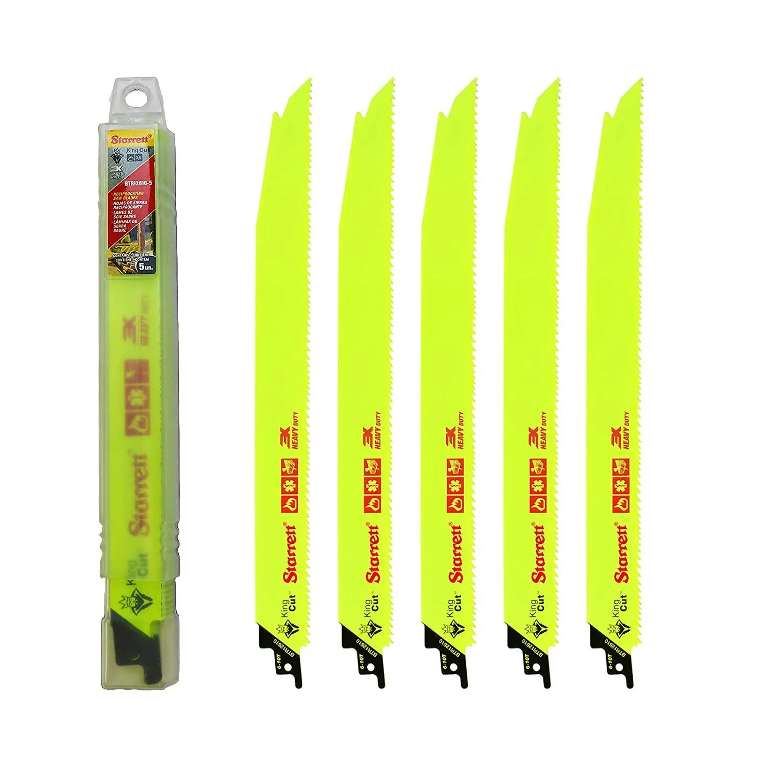 Lâmina de Serra Sabre King Cut Dentição 6 - 10 com 5 Lâminas 300x25x1,60mm - BTR12610-5