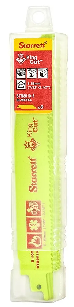 Lâmina de Serra Sabre King Cut Dentição 6 - 10 com 5 Lâminas 203x25x1,60mm - BTR8610-5