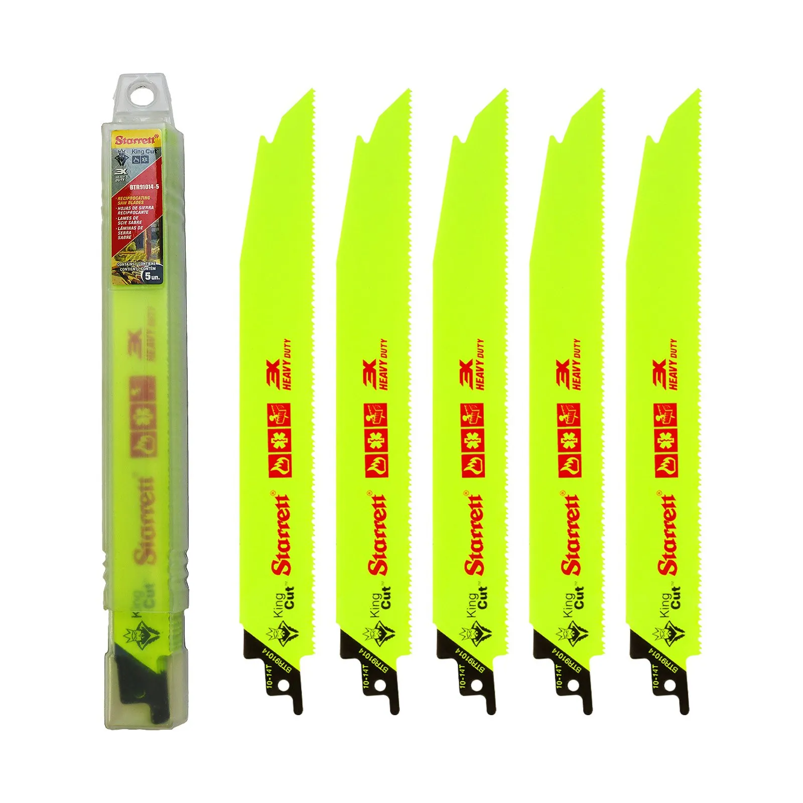 Lâmina de Serra Sabre King Cut Dentição 10-14 com 5 Lâminas 228x25x1,60mm - BTR91014-5