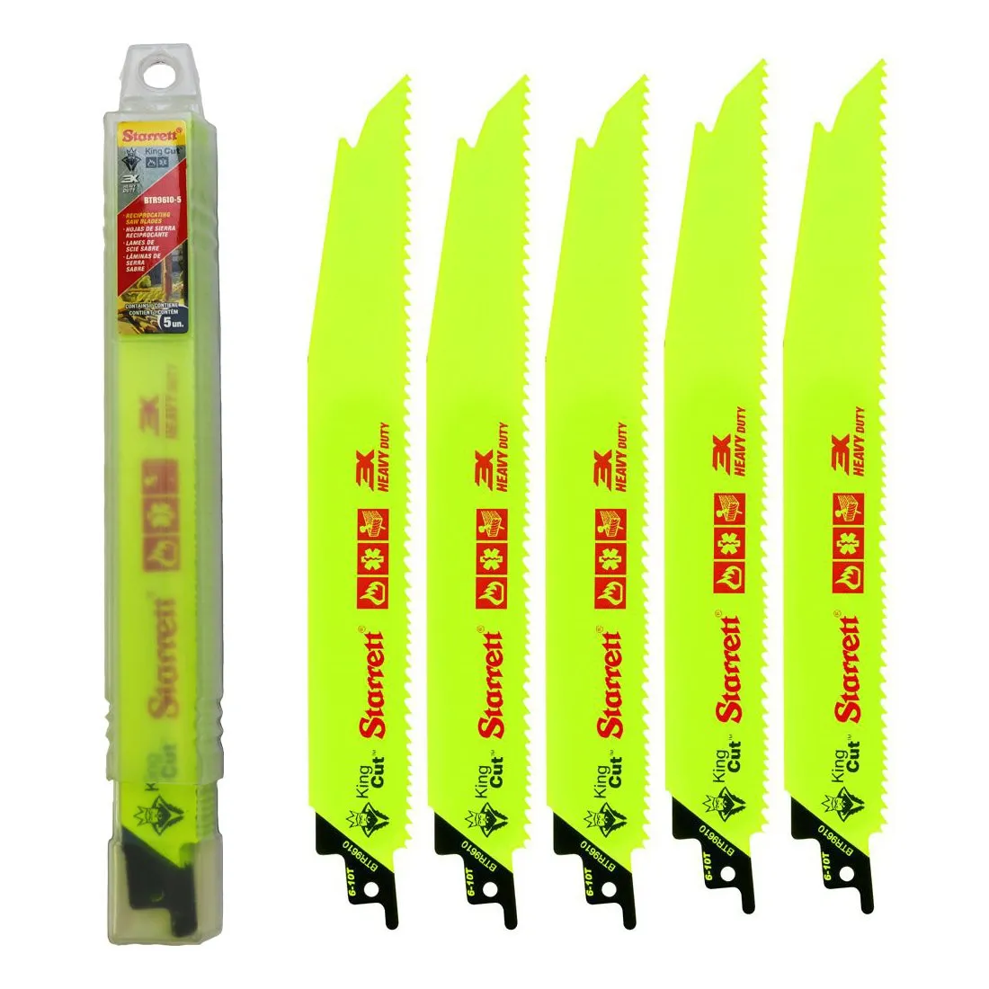 Lâmina de Serra Sabre King Cut Dentição 6 – 10 com 5 Lâminas 228x25x1,60mm - BTR9610-5