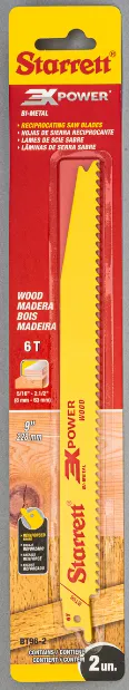 Lâmina de Serra Sabre Bi-Metal Madeira Dentição 6 com 2 Lâminas 228x19x1,27mm - BT96-2