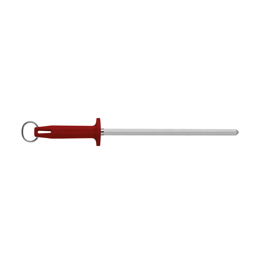 Chaira Haste Estriada 10 polegadas/25cm com Cabo Vermelho - BKR407-10