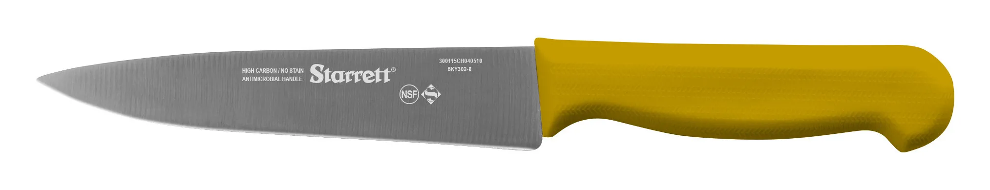 Faca de Carne para Refile de Mesa com Triangular Estreita de 6 Polegadas e Cabo Amarelo