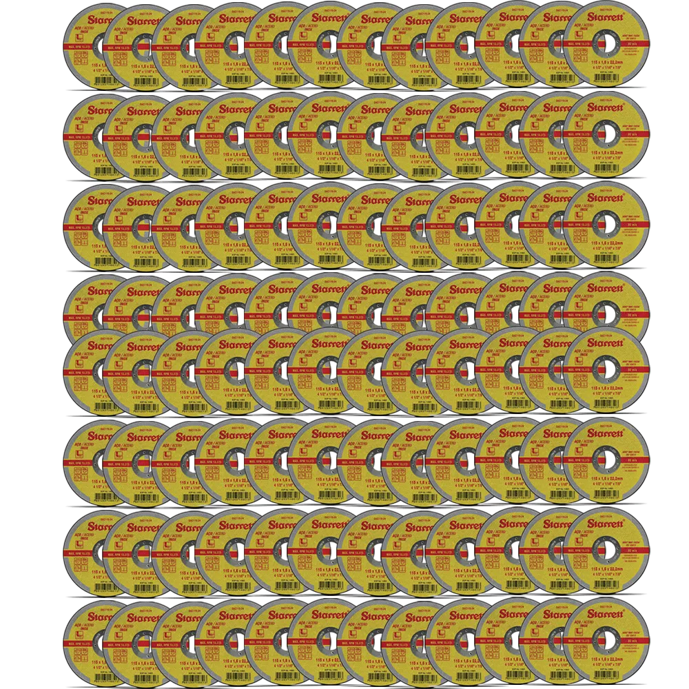Disco Abrasivo de Corte, Diâmetro Externo 115mm, Furo 22,23mm, Espessura 1,6mm - Embalagem com 96 unidades - DAC115-24 CX 96 UN