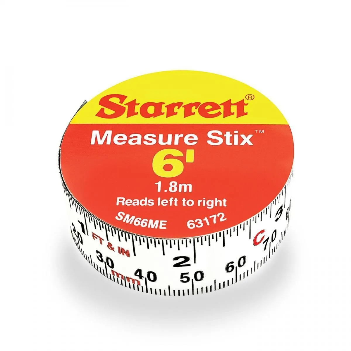 Fita de Aço Graduada com Verso Adesivo STIX™ SM de 1,8 metros - Largura 19mm - 3/4" - SM66ME