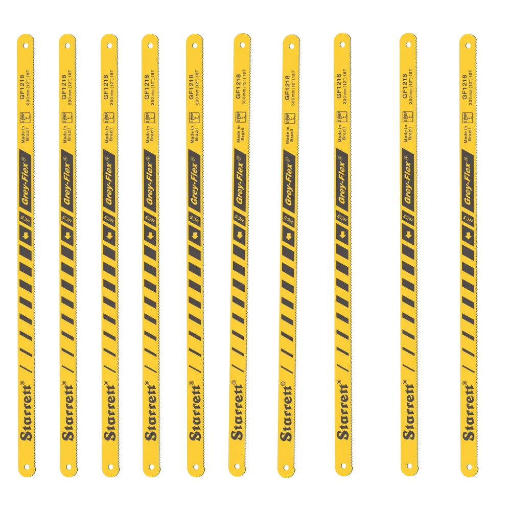 Lâmina de Serra Manual Grey-Flex® 18 Dentes em Aço carbono - Kit com 10 Unidades - GF1218