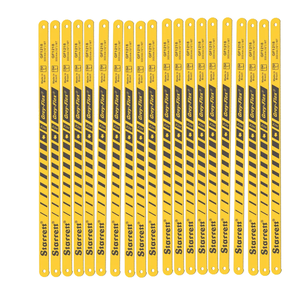 Lâmina de Serra Manual Grey-Flex® 18 Dentes em Aço carbono - Kit com 20 Unidades - GF1218