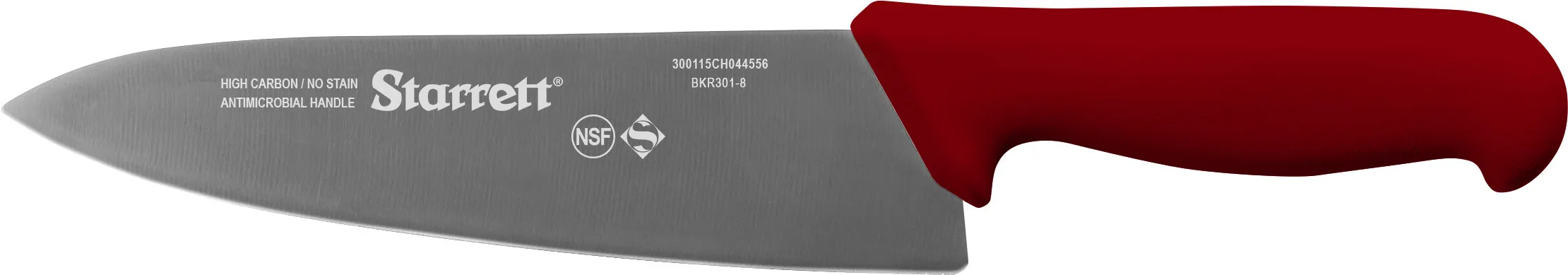 Faca de Carne para Refile de Mesa com Lâmina Triangular Larga de 8 Polegadas e Cabo Vermelho