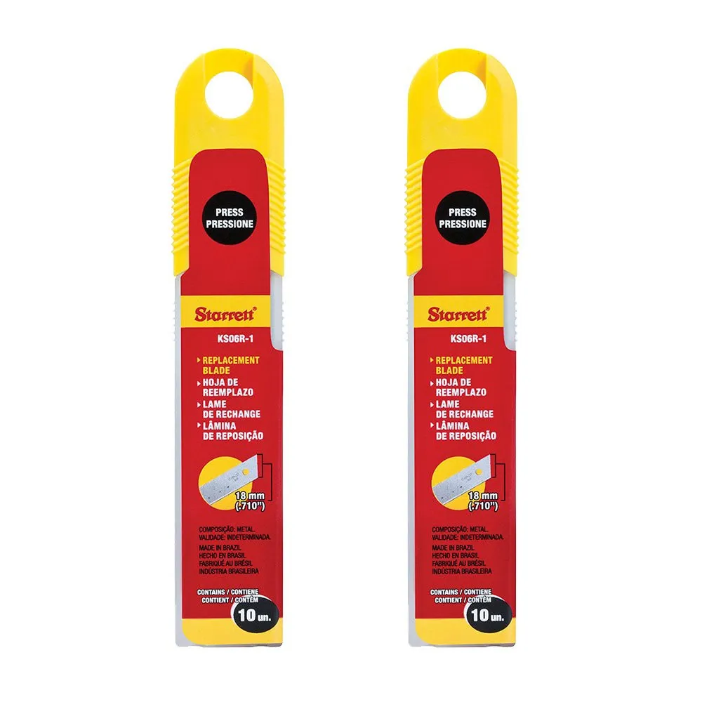 Lâminas Reposição para Estiletes - Kit 20 Lâminas- Reta Larga 18mm (em estojo econômico) - KS06R-1