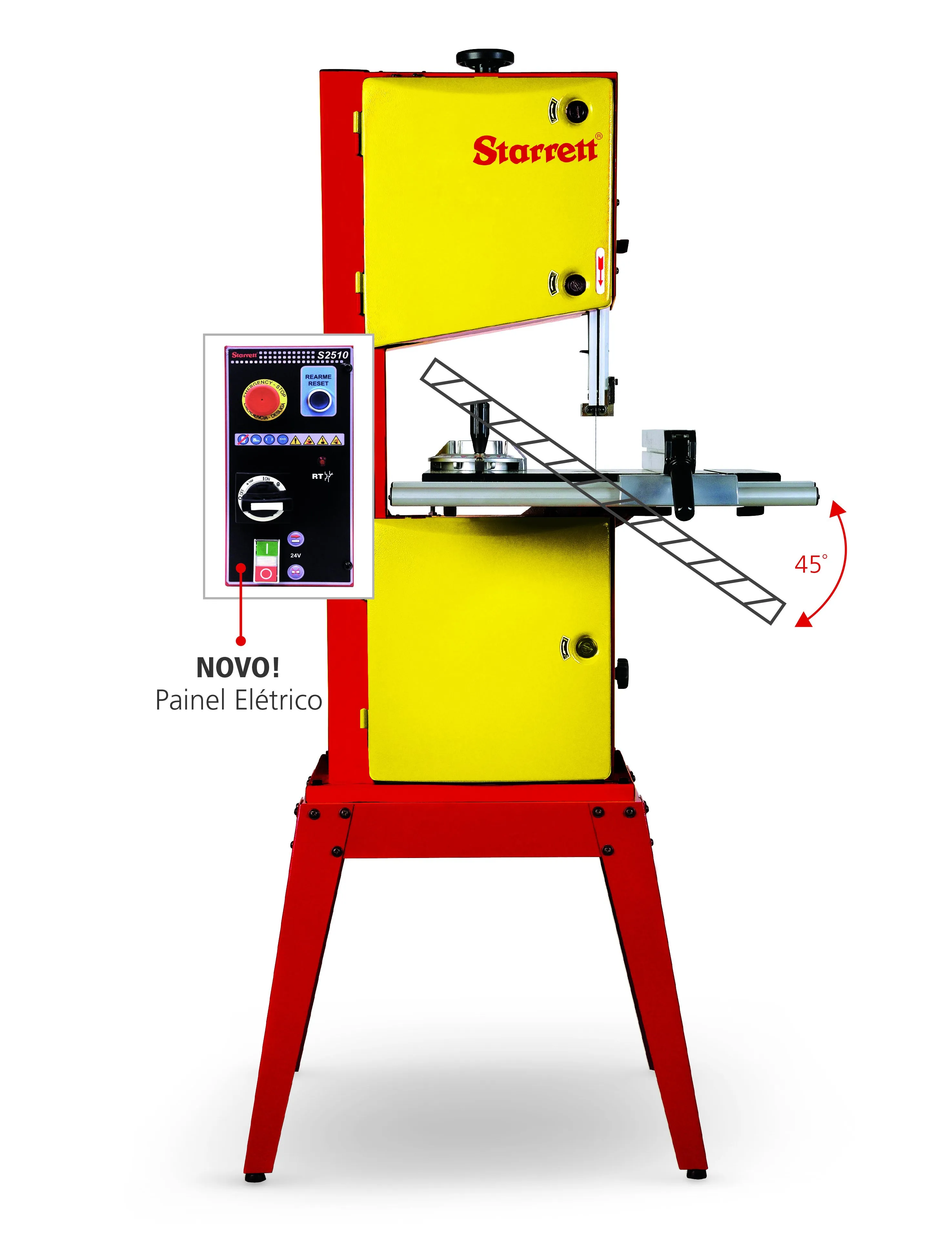 Máquina de Serra de Fita Vertical para Madeira - 220V/60HZ - S2510D-F2