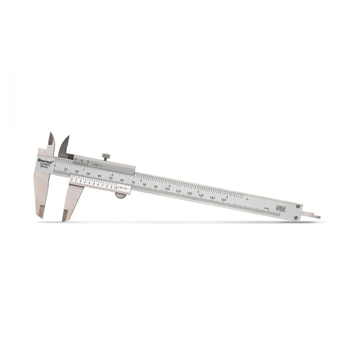 Paquímetro Universal Quadrimensional com Guias Revestidas de Titânio - Capacidade 150mm (6") - Resoluções de 0,05mm e 1/128" - Ref. 125MEBT-6/150