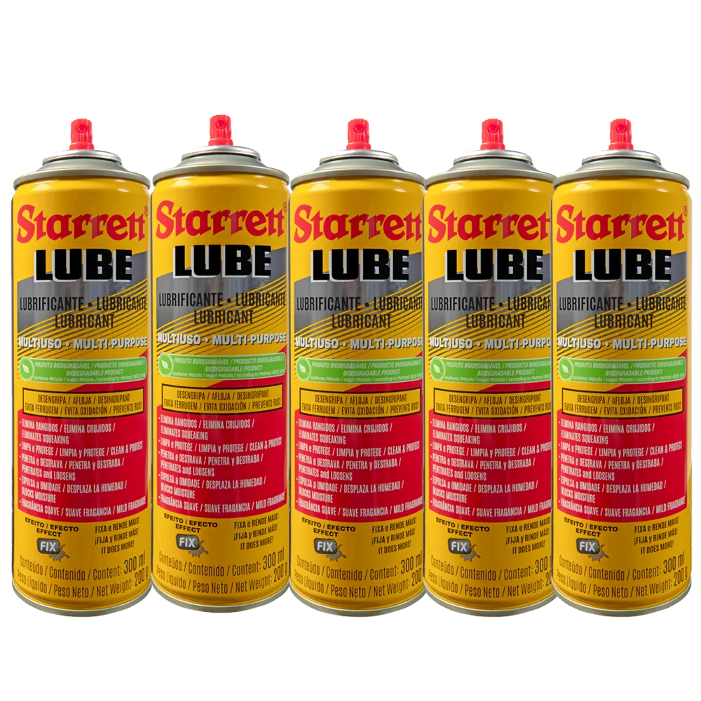 Desengripante e Lubrificante Spray Multiuso - Lube Starrett - Kit com 5 Unidades