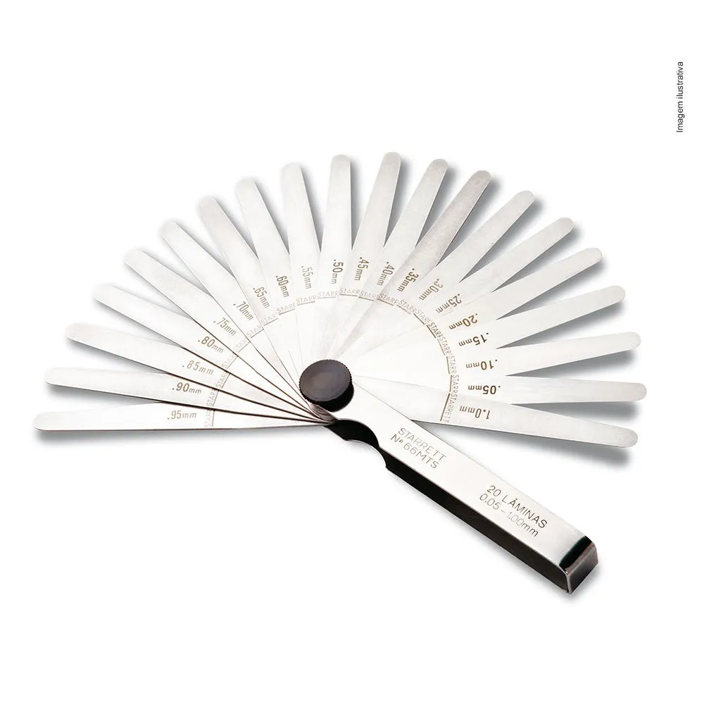 Calibrador de Folga Tipo Leque com 13 Lâminas Afiladas com 100mm de comprimento - Faixa 0,05-1,00mm - Ref. 76MT-SP