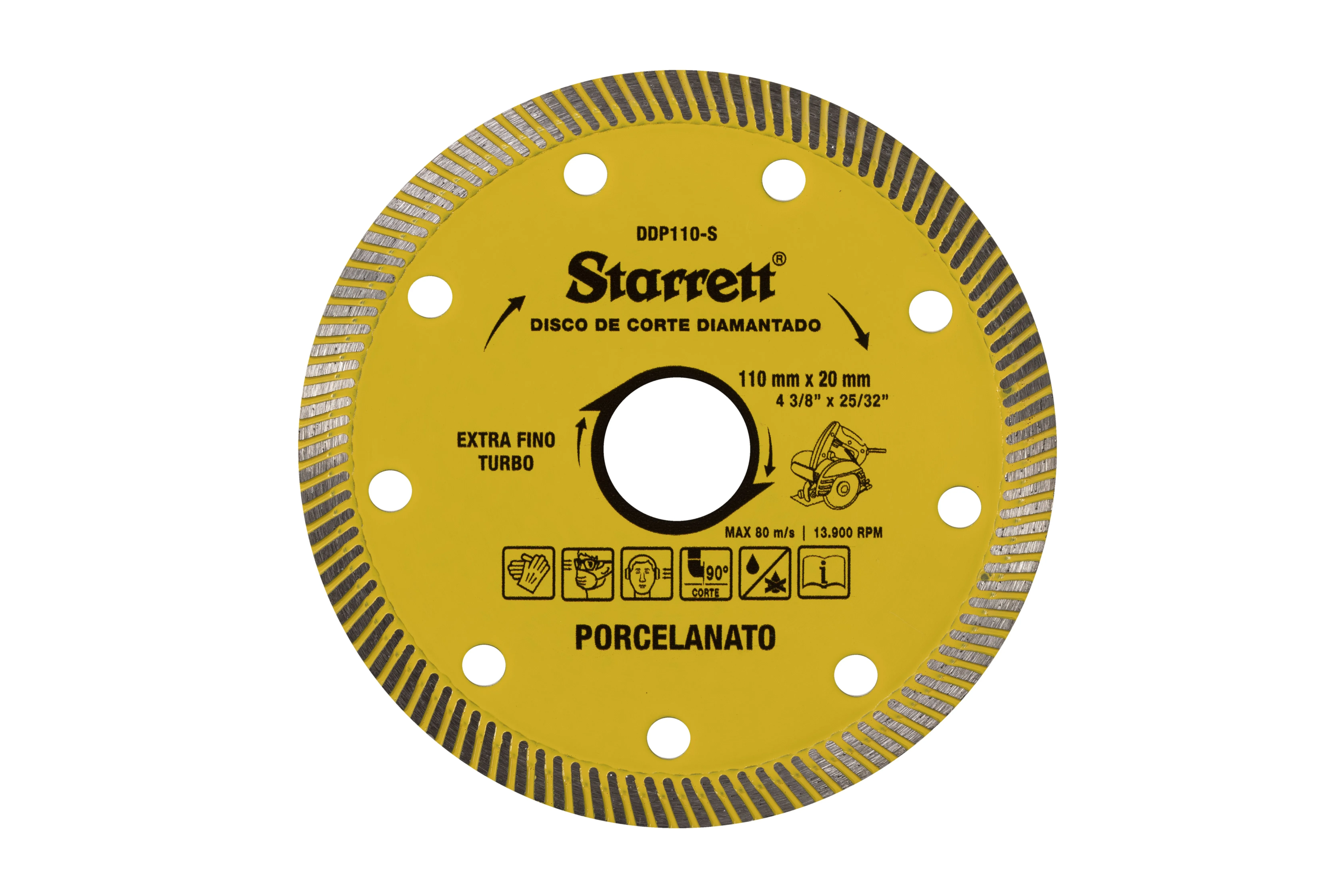 Disco De Corte Diamantado para Porcelanato 110 X 20Mm Categoria Starrett - DDP110-S