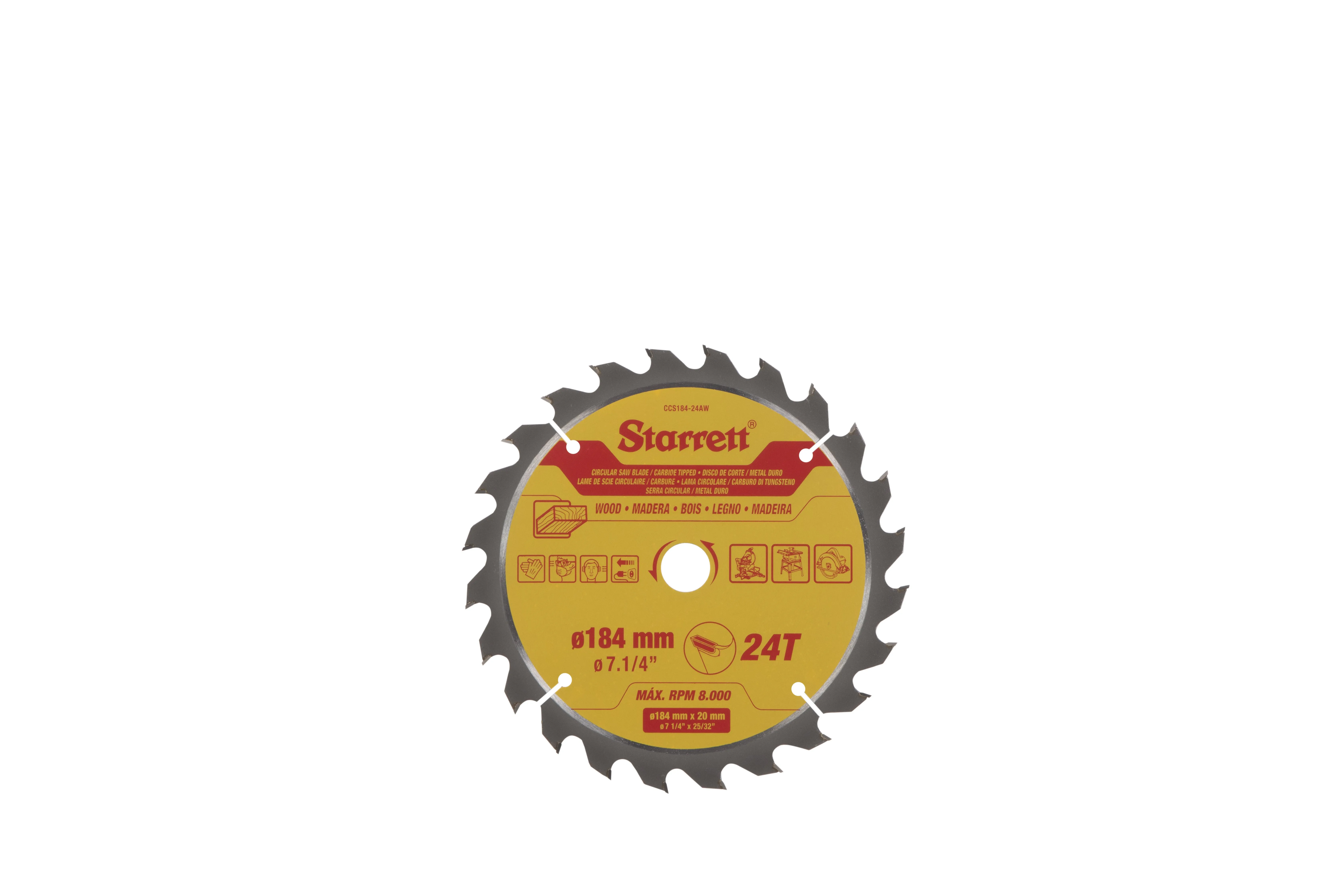 Serra Circular Metal Duro Para Madeira 184 X 20 X 24T - CCS184-24AW