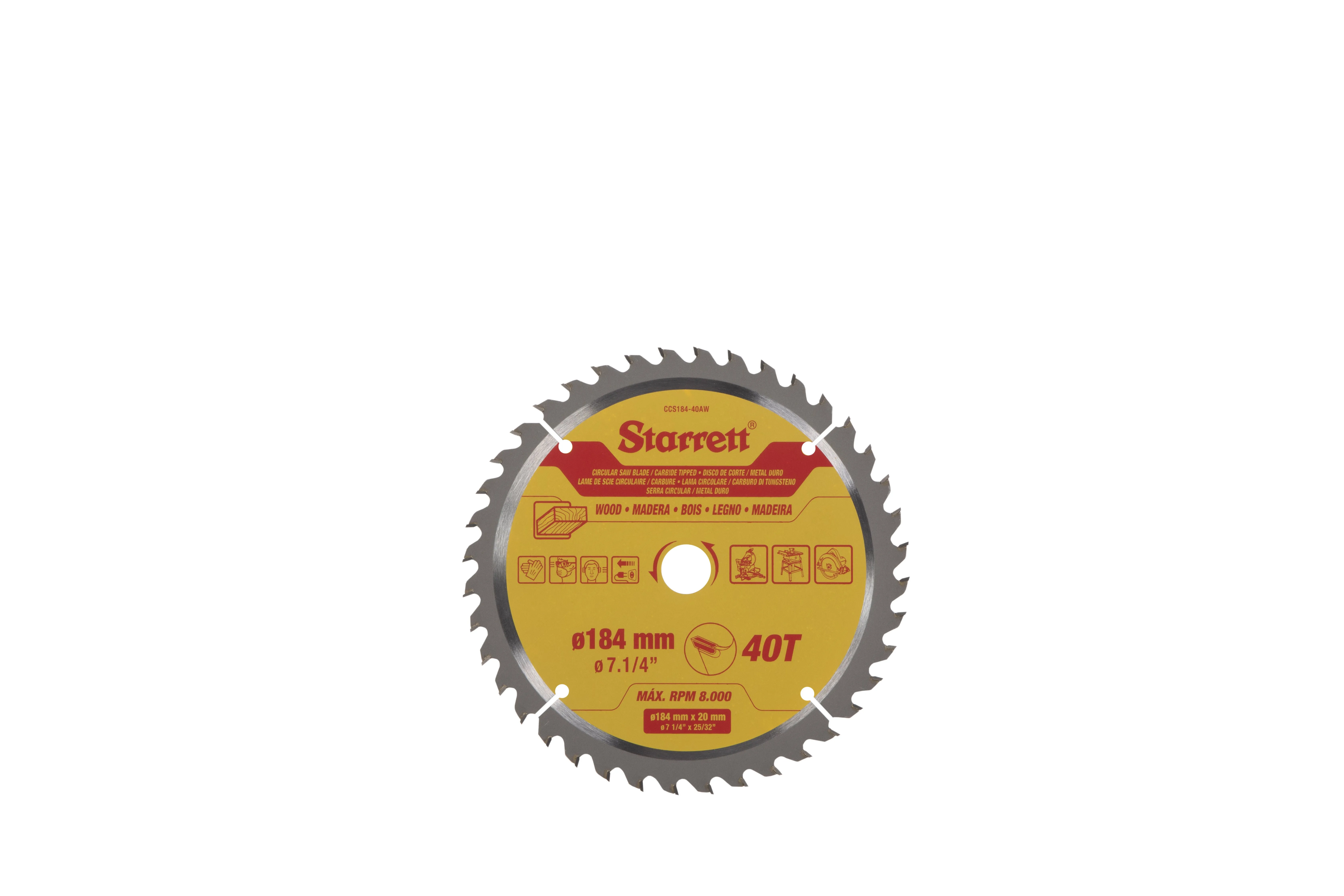 Serra Circular Metal Duro Para Madeira 184 X 20 X 40T - CCS184-40AW