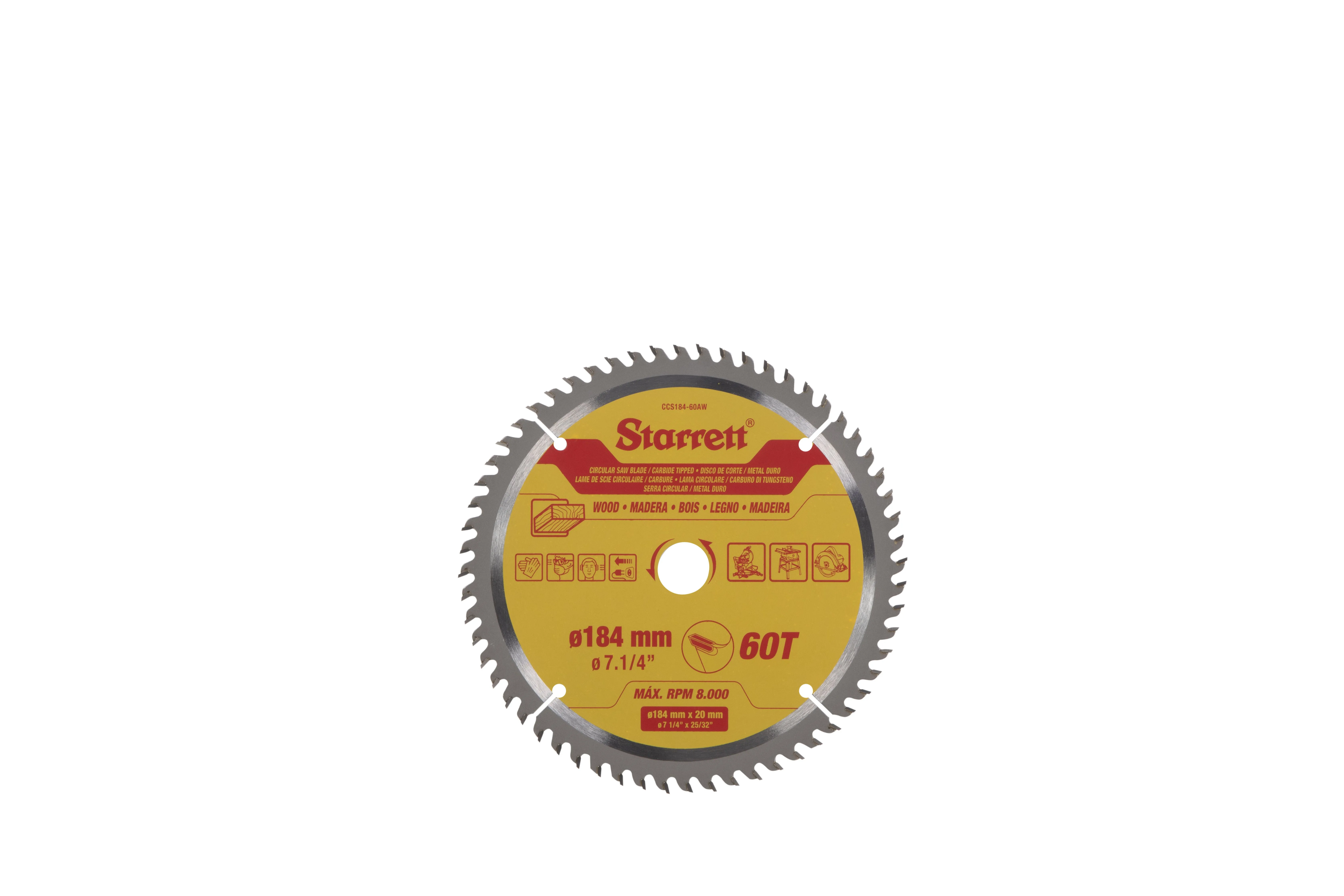 Serra Circular Metal Duro Para Madeira 184 X 20 X 60T - CCS184-60AW