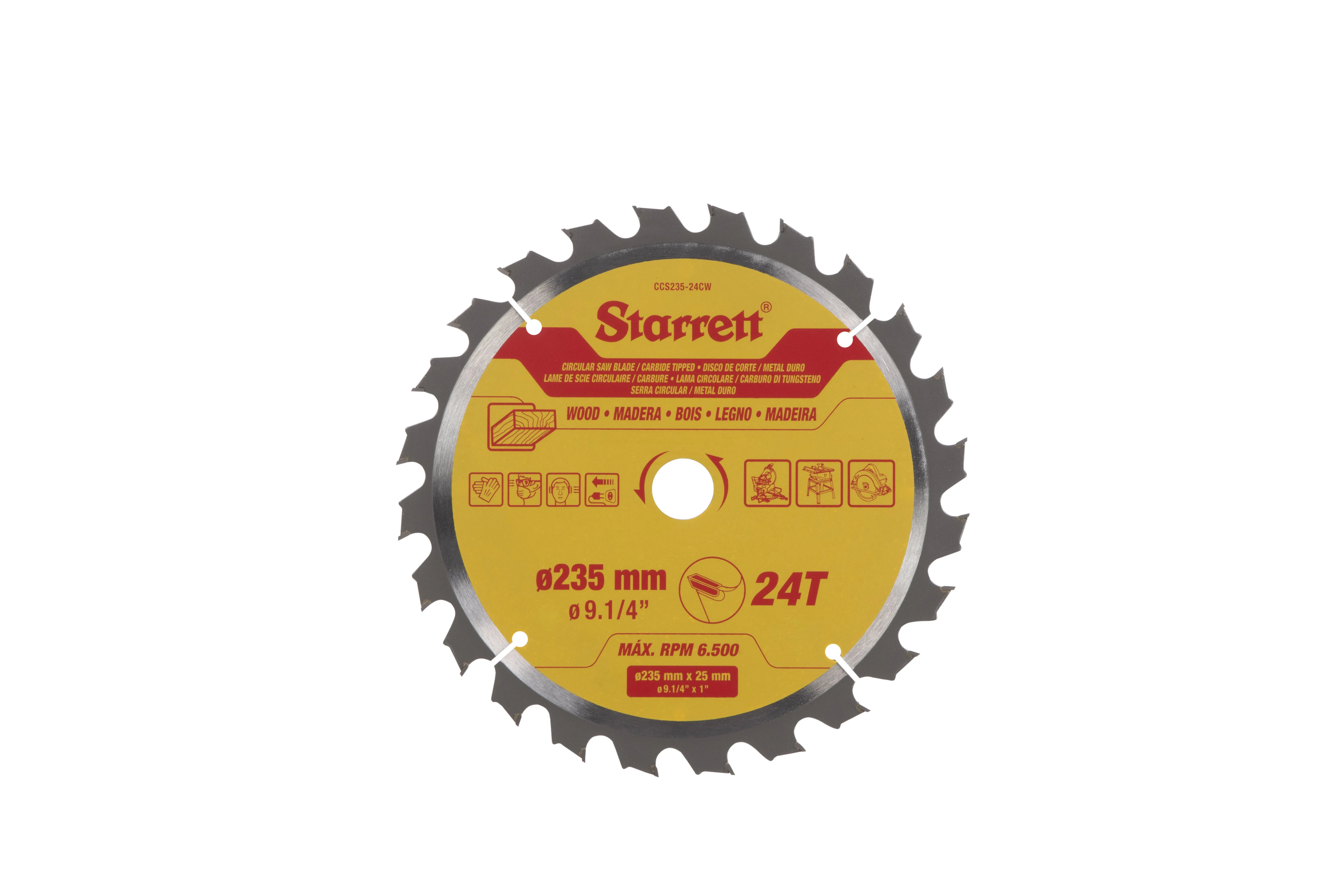 Serra Circular Metal Duro Para Madeira 235 X 25 X 24T - CCS235-24CW