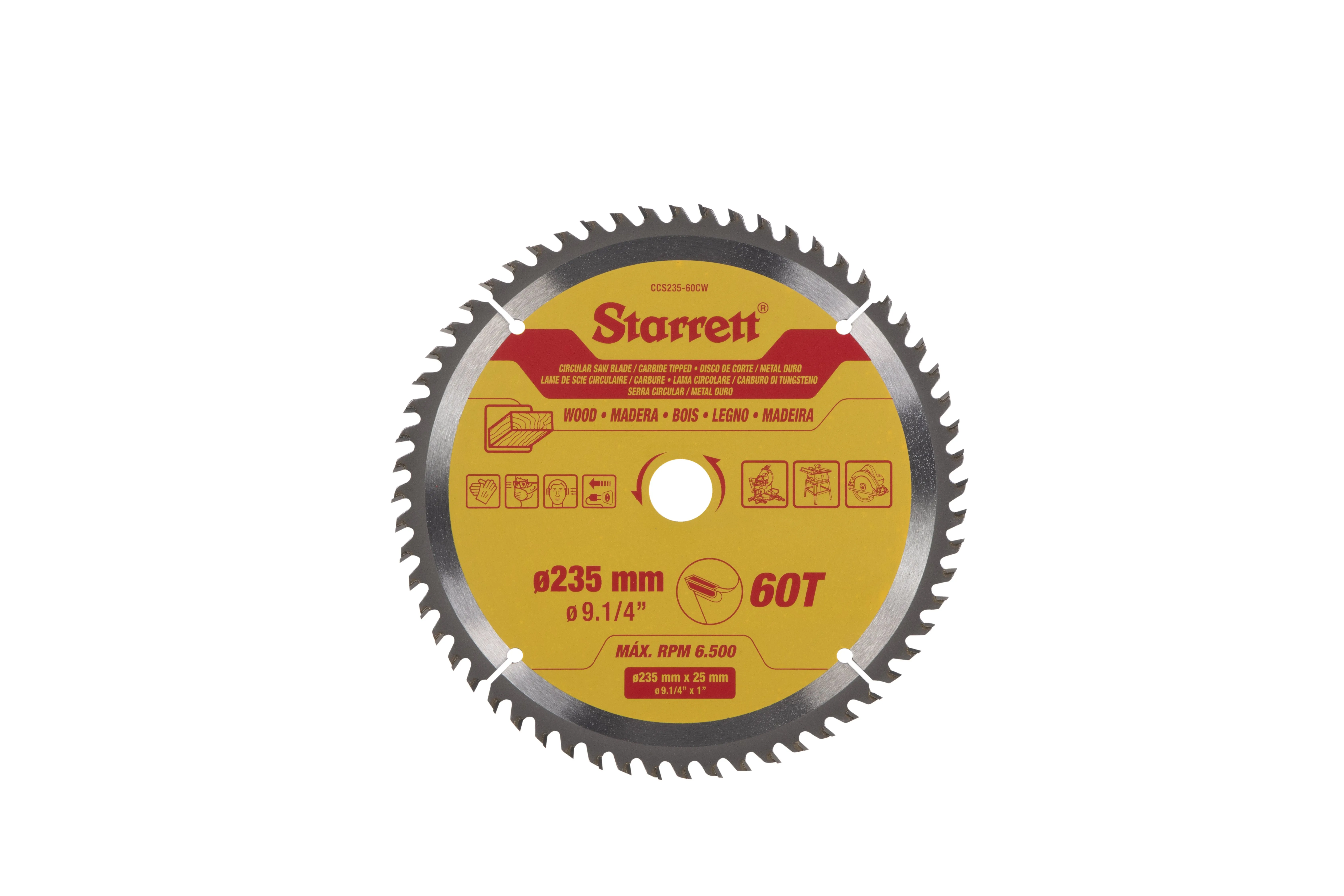 Serra Circular Metal Duro Para Madeira 235 X 25 X 60T - CCS235-60CW