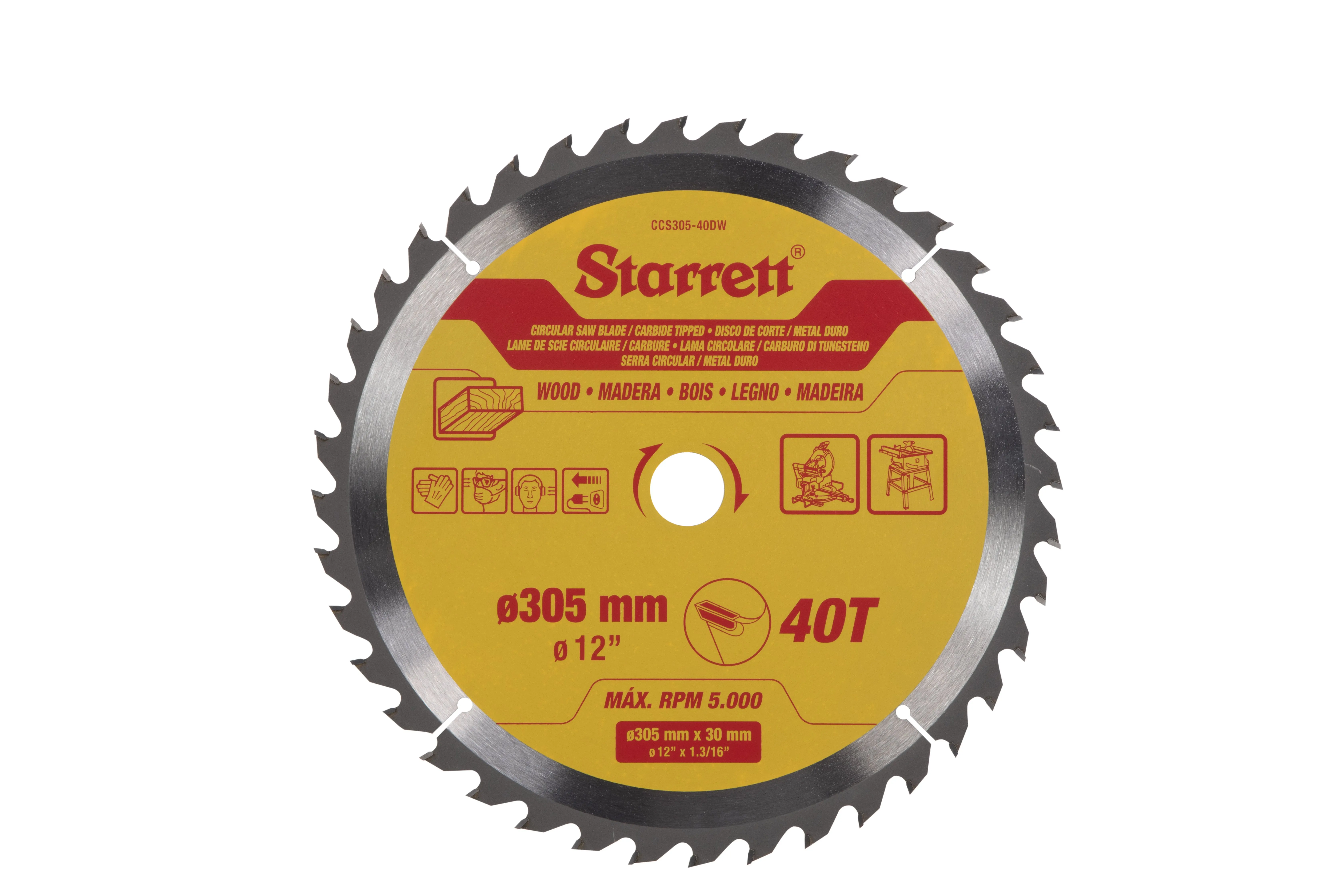 Serra Circular Metal Duro Para Madeira 305 X 30 X 40T - CCS305-40DW