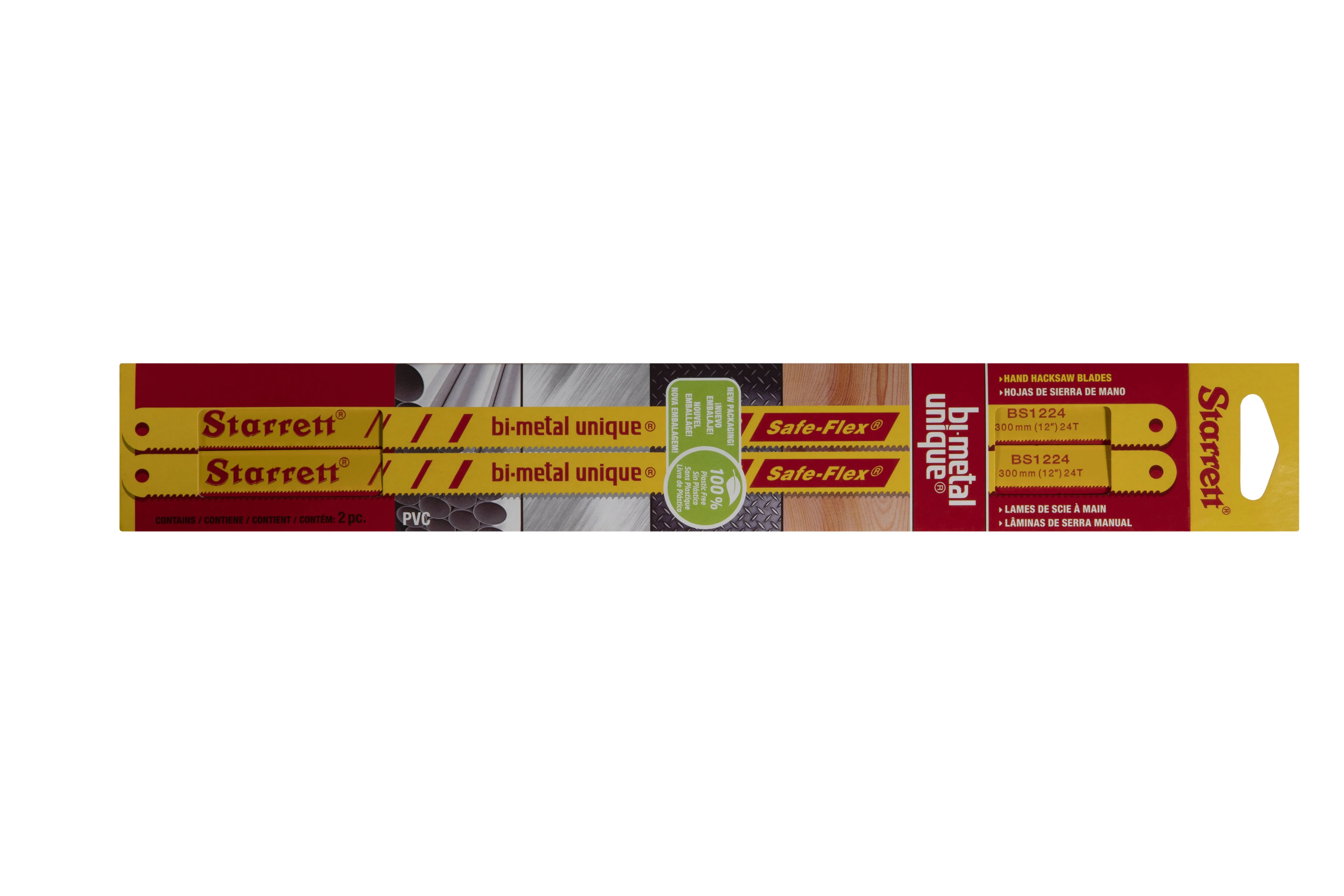 Lâmina de Serra Manual BS - Bi-Metal Starrett Cartela com 2 unidades e 24 Dentes - KBS1224-2
