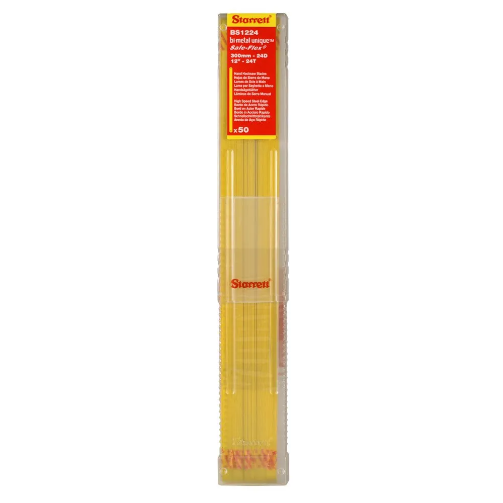 Lâmina de Serra Manual BS - Bi-Metal Starrett Tubo Plástico com 50 unidades e 24 Dentes. - KBS1224-50