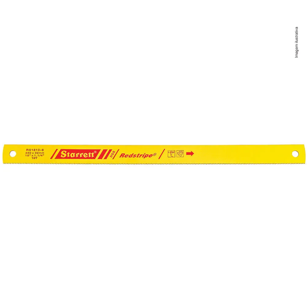 Lâmina Serra Máquina - Aço Rápido RS - Linha Métrica 6 Dentes, Dimensões de 550 x 45 x 2,00 x 10,50 Milímetros
