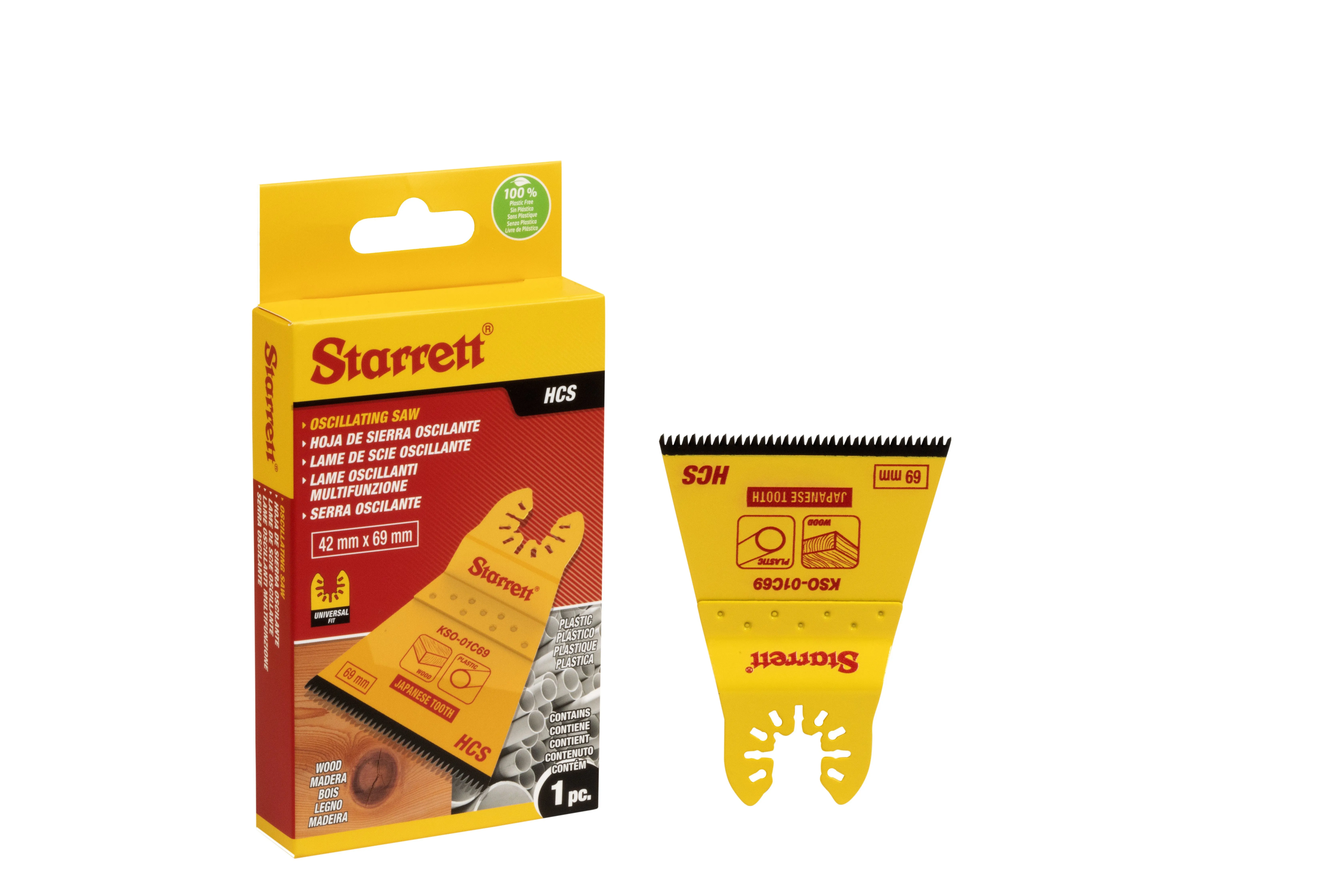Lâmina Trapezoidal para Máquinas Multifuncionais Oscilantes com Dentes Japoneses em Aço Carbono 69mm - KSO-01C69