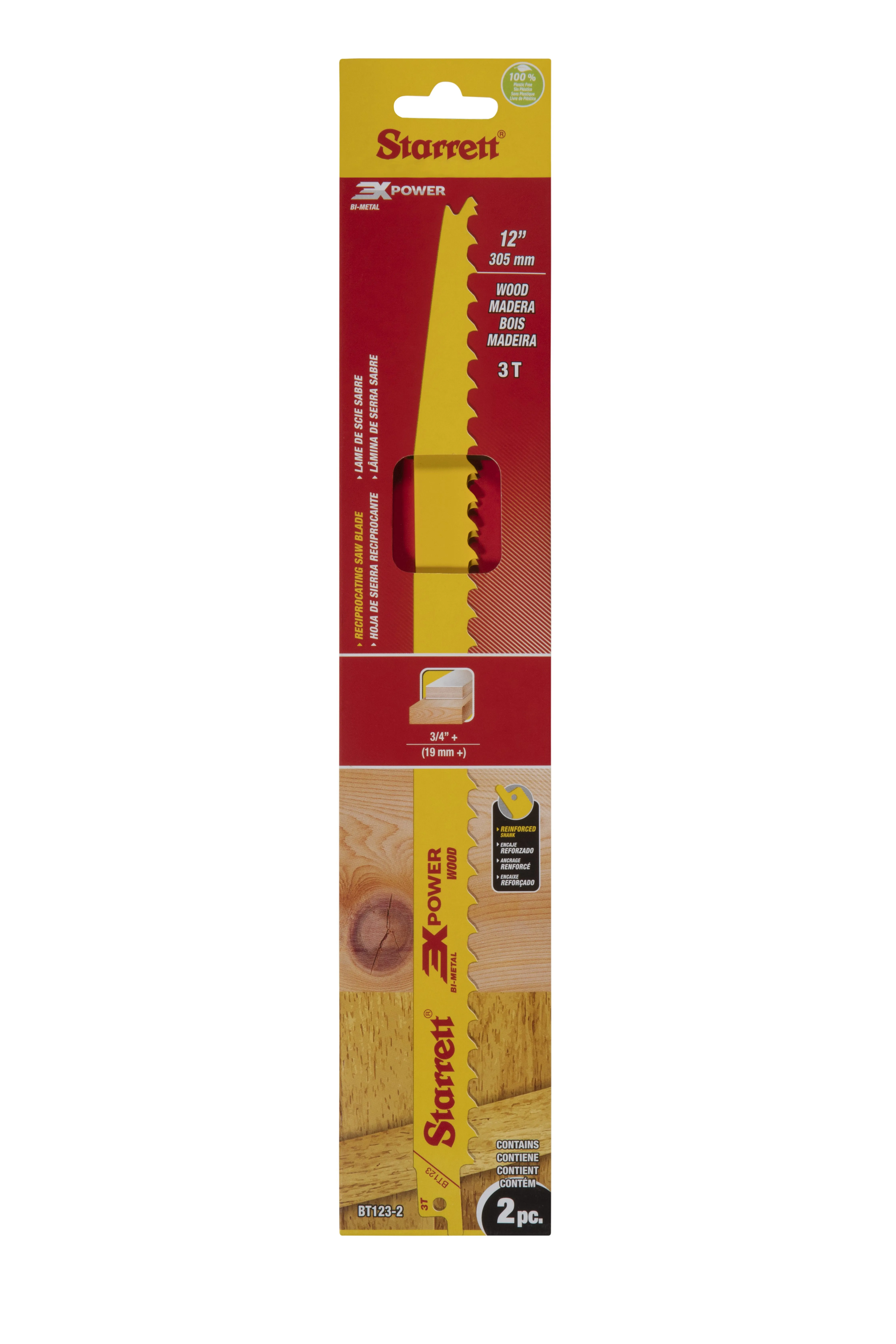 Lâmina de Serra Sabre Bi-Metal Madeira Dentição 3 com 2 Lâminas 305x19x1,27mm - BT123-2