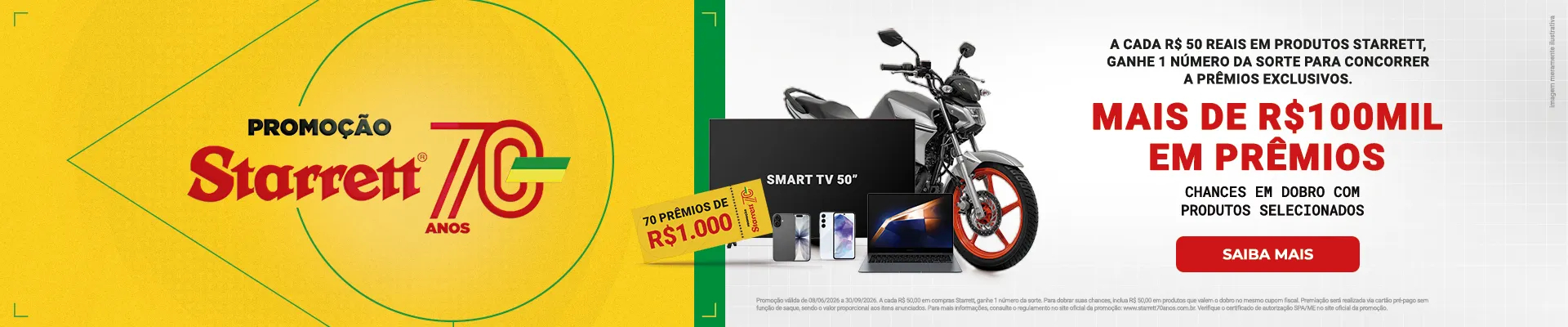 Promoção Starrett 70 Anos