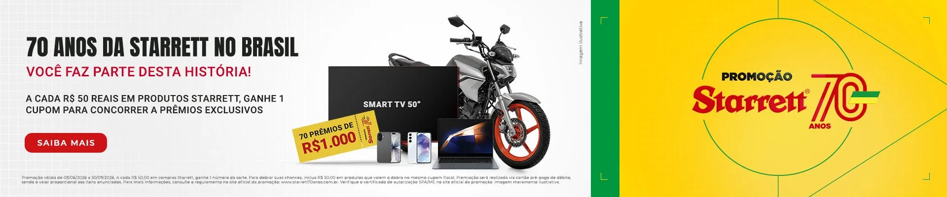Promoção Starrett 70 Anos